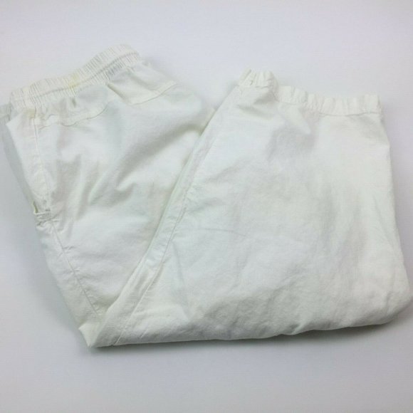 Erica Women's White Elastic Waist Shorts Stretch 100% Cotton Large - Picture 1 of 9